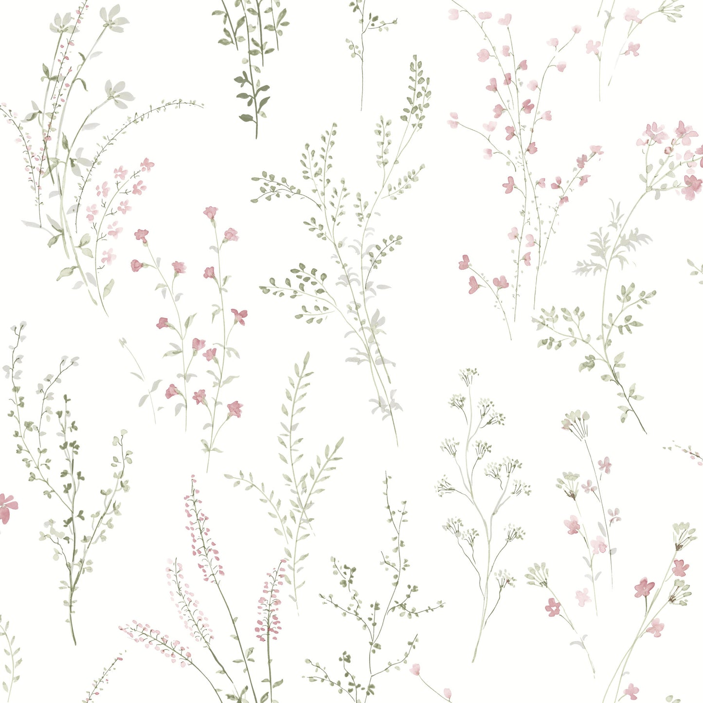 York Wallcoverings Watercolor Botanicals Wildflower Sprigs Multicolor Peel and Stick Wallpaper  Botanical Pinks  Wallpaper - PSW1524RL