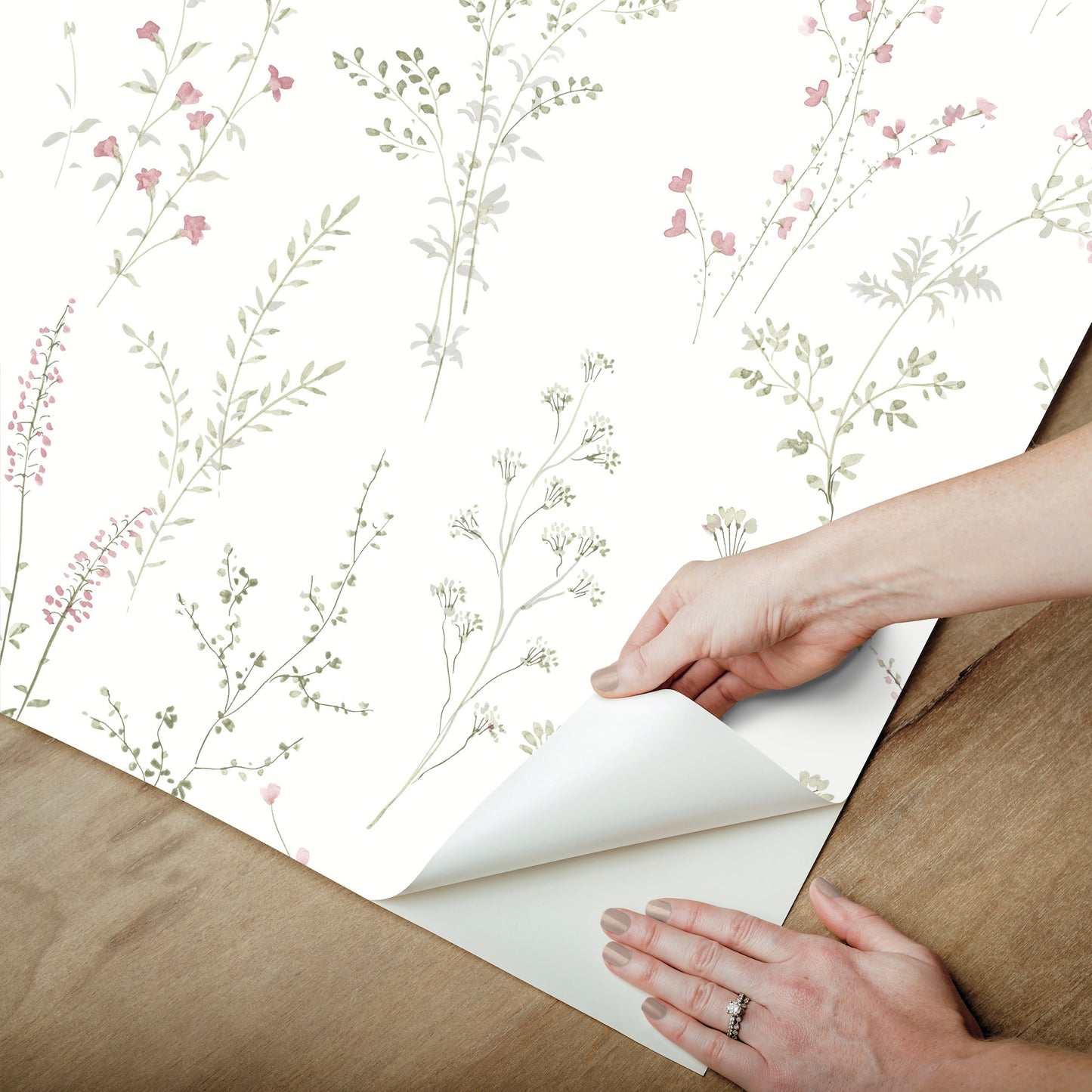 York Wallcoverings Watercolor Botanicals Wildflower Sprigs Multicolor Peel and Stick Wallpaper  Botanical Pinks  Wallpaper - PSW1524RL