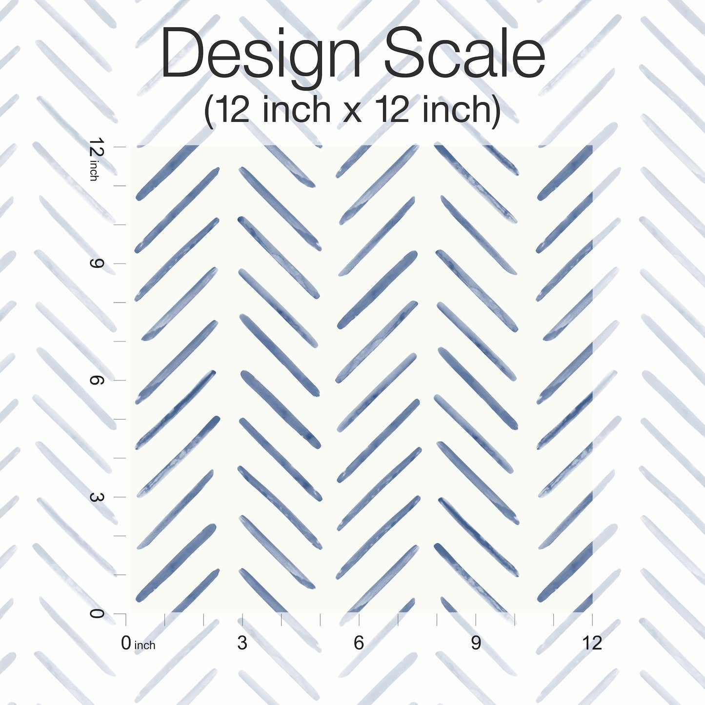 York Wallcoverings Watercolor Botanicals Painted Herringbone Navy Peel and Stick Wallpaper  Chevron and Houndstooth Blues  Wallpaper - PSW1526RL