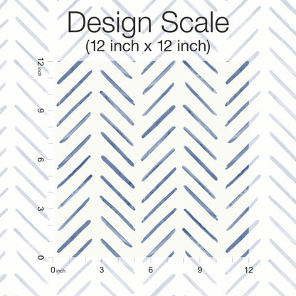 York Wallcoverings Watercolor Botanicals Painted Herringbone Navy Peel and Stick Wallpaper  Chevron and Houndstooth Blues  Wallpaper - PSW1526RL