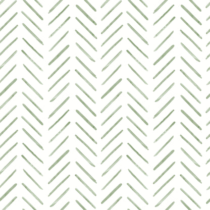 York Wallcoverings Watercolor Botanicals Painted Herringbone Fern Peel and Stick Wallpaper  Chevron and Houndstooth Greens  Wallpaper - PSW1528RL