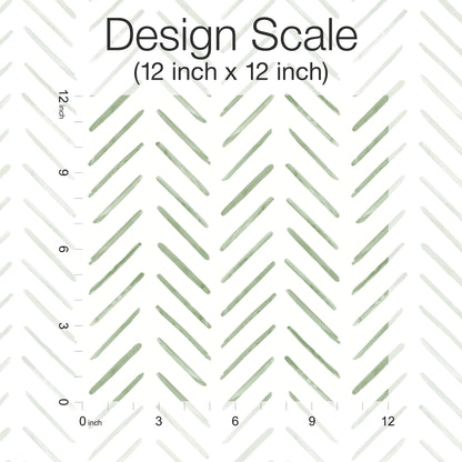 York Wallcoverings Watercolor Botanicals Painted Herringbone Fern Peel and Stick Wallpaper  Chevron and Houndstooth Greens  Wallpaper - PSW1528RL
