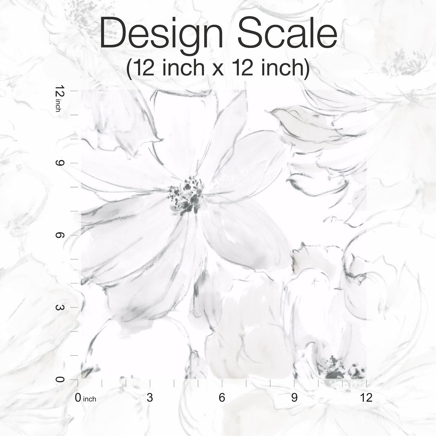 York Wallcoverings Peel and Stick Rifle Paper 3 Floral Dreams Grey Peel and Stick Wallpaper  Florals and Flowers Greys  Wallpaper - PSW1530RL