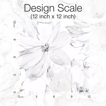 York Wallcoverings Peel and Stick Rifle Paper 3 Floral Dreams Grey Peel and Stick Wallpaper  Florals and Flowers Greys  Wallpaper - PSW1530RL