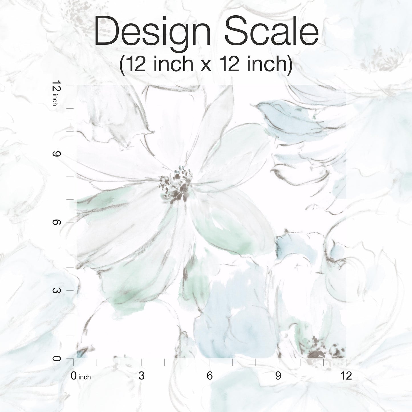 York Wallcoverings Peel and Stick Rifle Paper 3 Floral Dreams Mineral Green Peel and Stick Wallpaper  Florals and Flowers Greens  Wallpaper - PSW1531RL