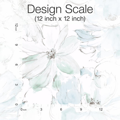 York Wallcoverings Peel and Stick Rifle Paper 3 Floral Dreams Mineral Green Peel and Stick Wallpaper  Florals and Flowers Greens  Wallpaper - PSW1531RL