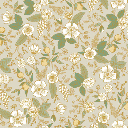York Wallcoverings Peel and Stick Rifle Paper 3 Colette Linen Peel and Stick Wallpaper Whimsical Florals and Flowers Beiges  Wallpaper - PSW1532RL