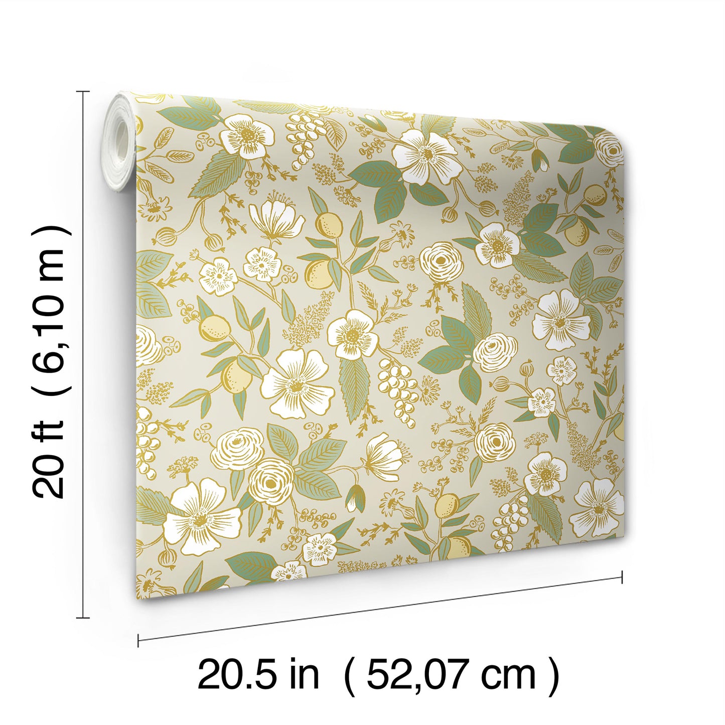 York Wallcoverings Peel and Stick Rifle Paper 3 Colette Linen Peel and Stick Wallpaper Whimsical Florals and Flowers Beiges  Wallpaper - PSW1532RL