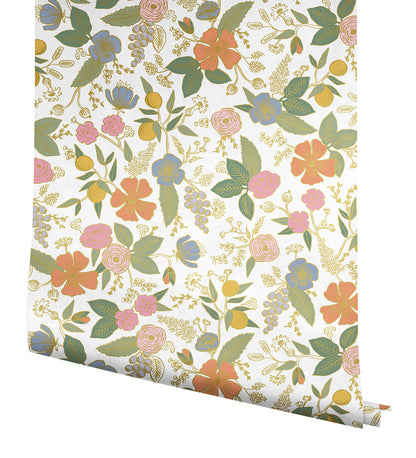 York Wallcoverings Peel and Stick Rifle Paper 3 Colette Rose Multicolor Peel and Stick Wallpaper Whimsical Florals and Flowers Pinks  Wallpaper - PSW1533RL