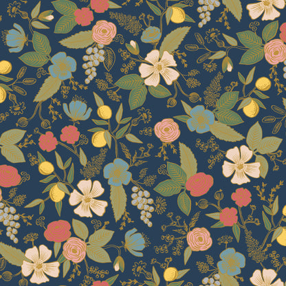 York Wallcoverings Simply Candice PSWP Colette Navy Peel and Stick Wallpaper Whimsical Florals and Flowers Blues  Wallpaper - PSW1534RL