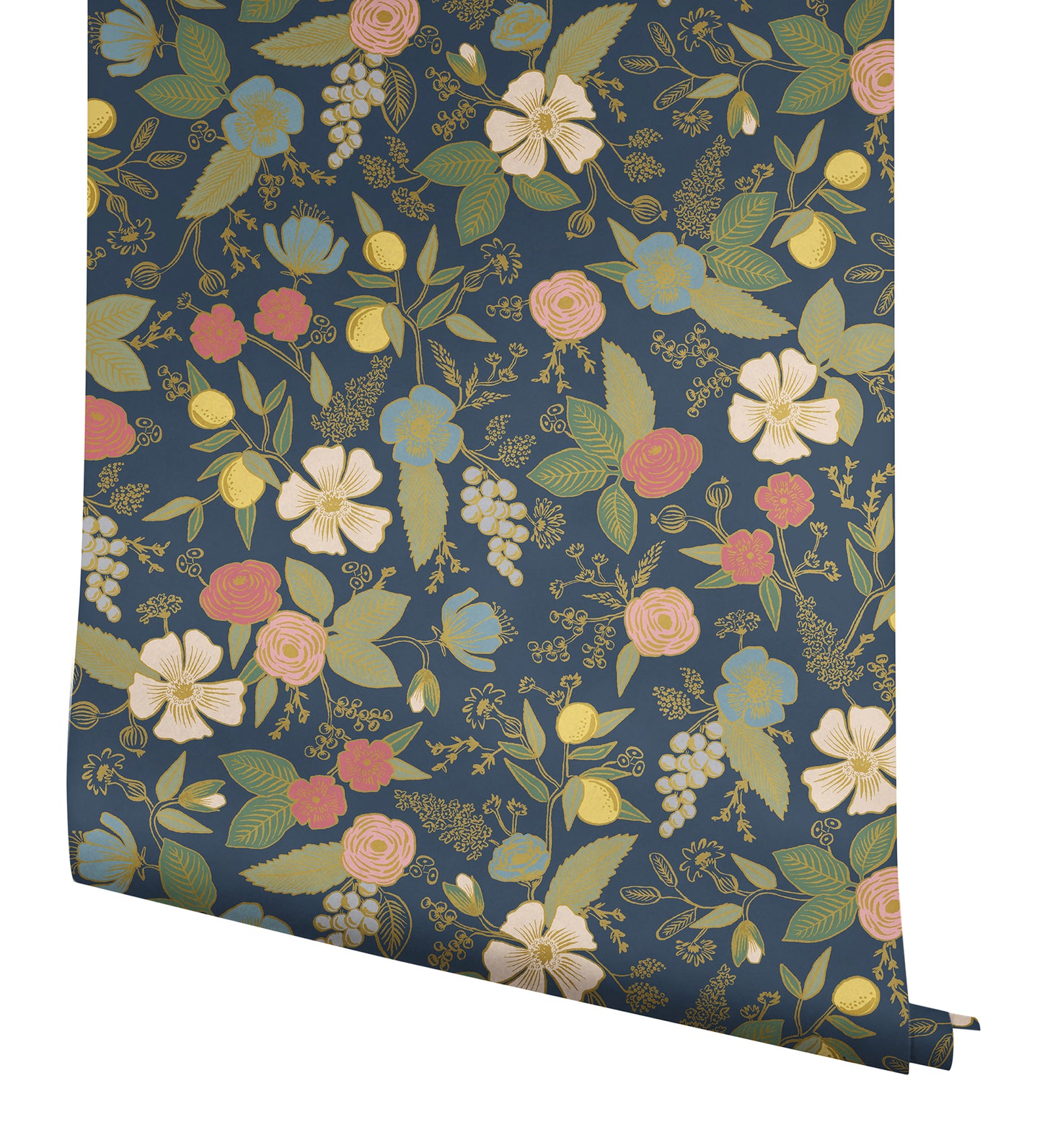 York Wallcoverings Simply Candice PSWP Colette Navy Peel and Stick Wallpaper Whimsical Florals and Flowers Blues  Wallpaper - PSW1534RL