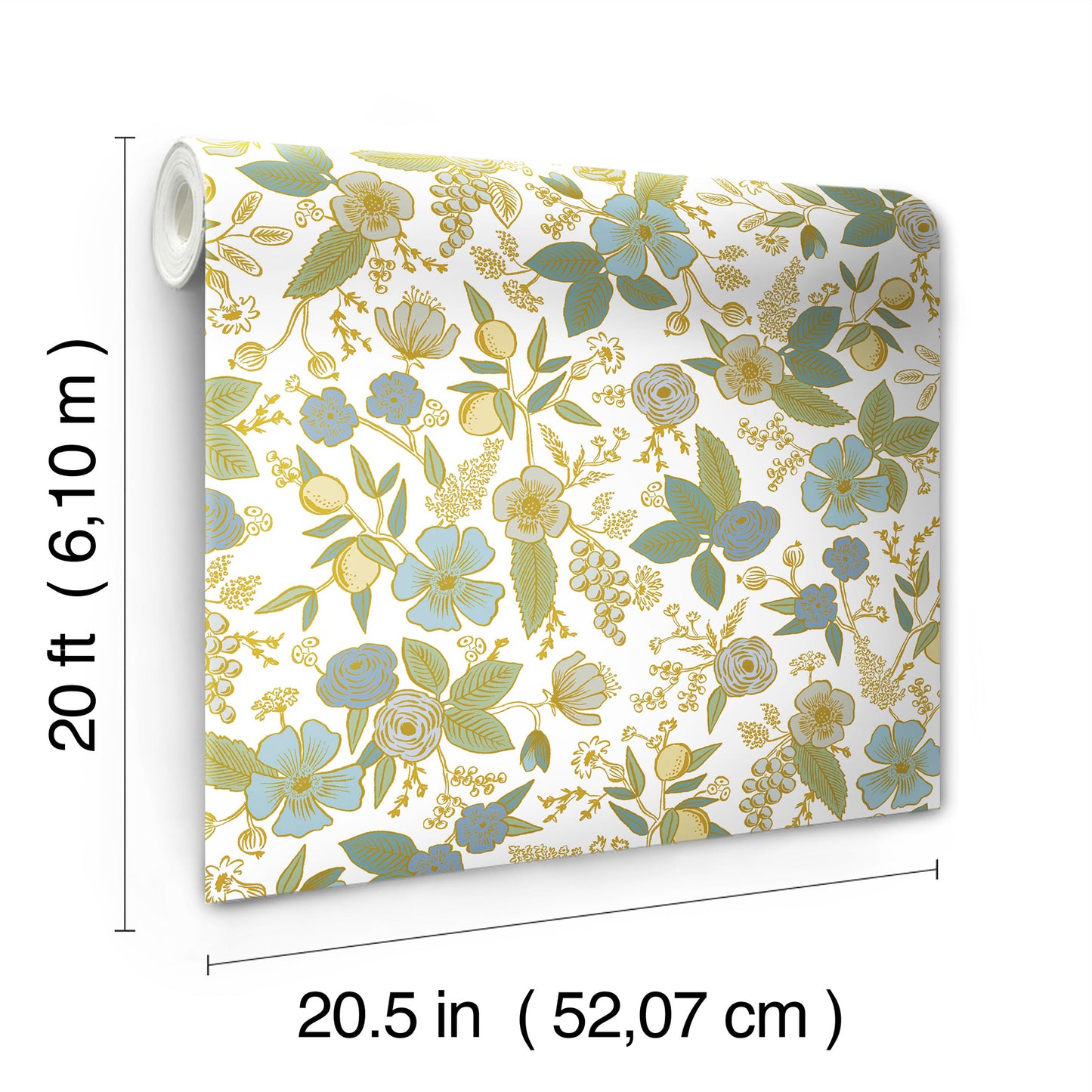 York Wallcoverings Simply Candice PSWP Colette Blue Multicolor Peel and Stick Wallpaper Whimsical Florals and Flowers Blues  Wallpaper - PSW1535RL