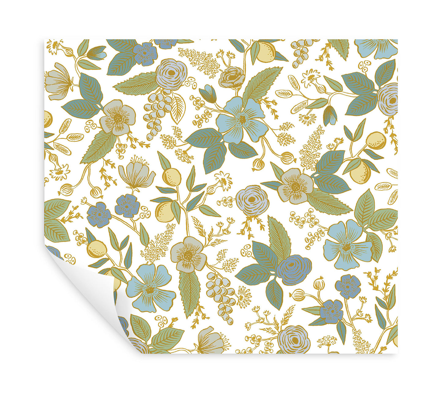 York Wallcoverings Simply Candice PSWP Colette Blue Multicolor Peel and Stick Wallpaper Whimsical Florals and Flowers Blues  Wallpaper - PSW1535RL