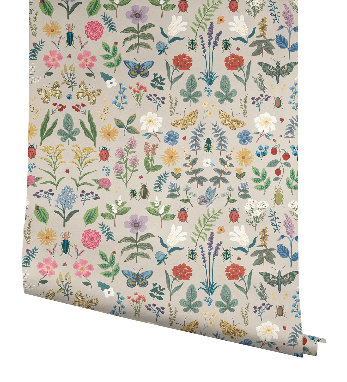 York Wallcoverings Peel and Stick Rifle Paper 3 Curio Linen Peel and Stick Wallpaper Whimsical Animals and Insects Beiges  Wallpaper - PSW1541RL