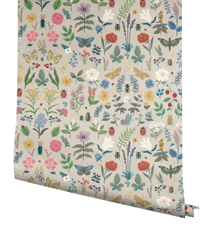 York Wallcoverings Peel and Stick Rifle Paper 3 Curio Linen Peel and Stick Wallpaper Whimsical Animals and Insects Beiges  Wallpaper - PSW1541RL