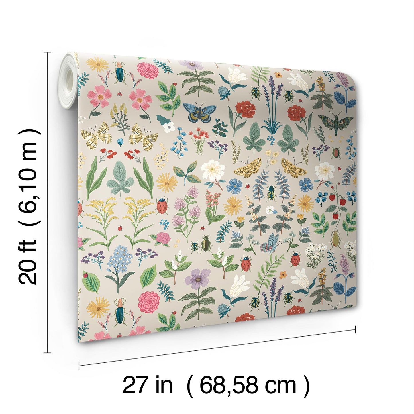 York Wallcoverings Peel and Stick Rifle Paper 3 Curio Linen Peel and Stick Wallpaper Whimsical Animals and Insects Beiges  Wallpaper - PSW1541RL