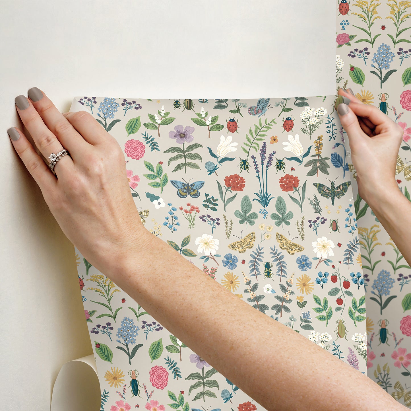 York Wallcoverings Peel and Stick Rifle Paper 3 Curio Linen Peel and Stick Wallpaper Whimsical Animals and Insects Beiges  Wallpaper - PSW1541RL