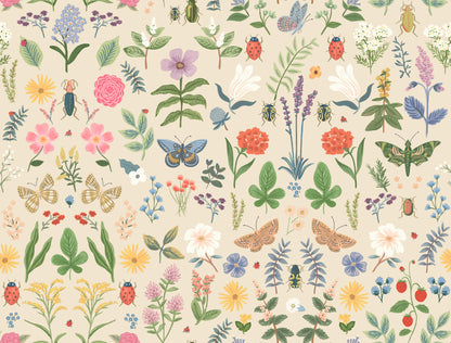 York Wallcoverings Peel and Stick Rifle Paper 3 Curio Cream Peel and Stick Wallpaper Whimsical Animals and Insects Whites and Off-Whites  Wallpaper - PSW1542RL