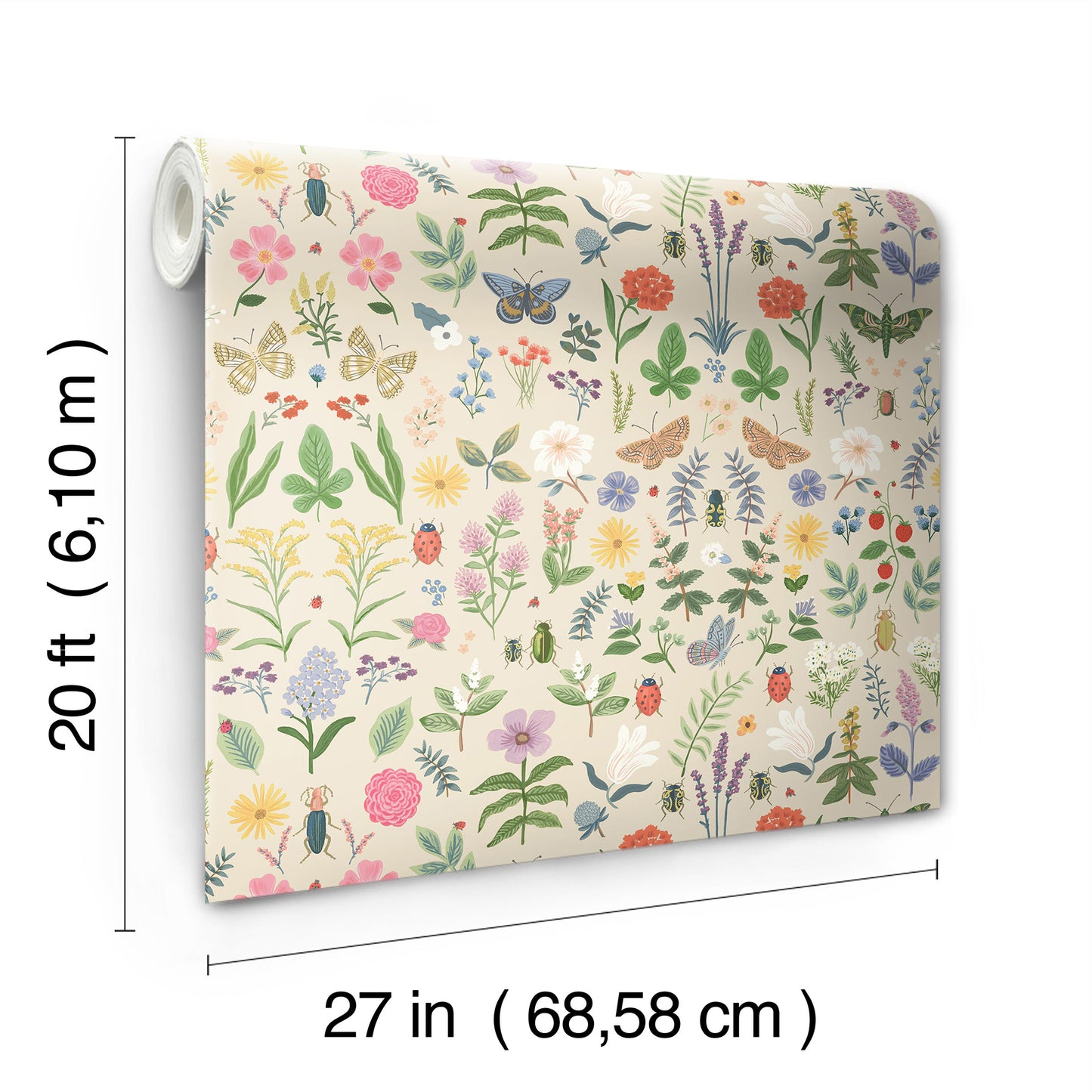 York Wallcoverings Peel and Stick Rifle Paper 3 Curio Cream Peel and Stick Wallpaper Whimsical Animals and Insects Whites and Off-Whites  Wallpaper - PSW1542RL