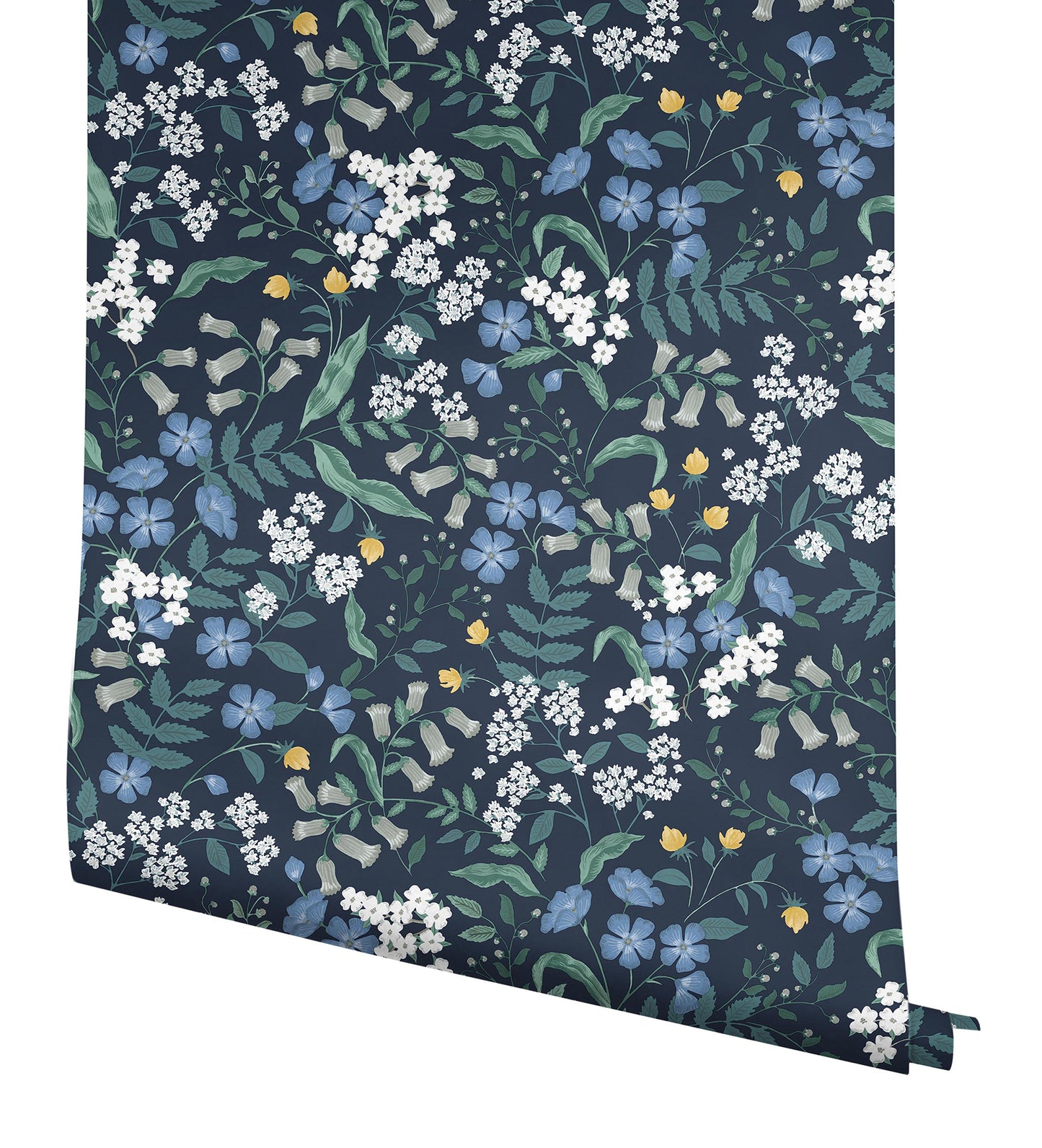 York Wallcoverings Peel and Stick Rifle Paper 3 Sweetbrier Navy Peel and Stick Wallpaper Whimsical Florals and Flowers Blues  Wallpaper - PSW1544RL