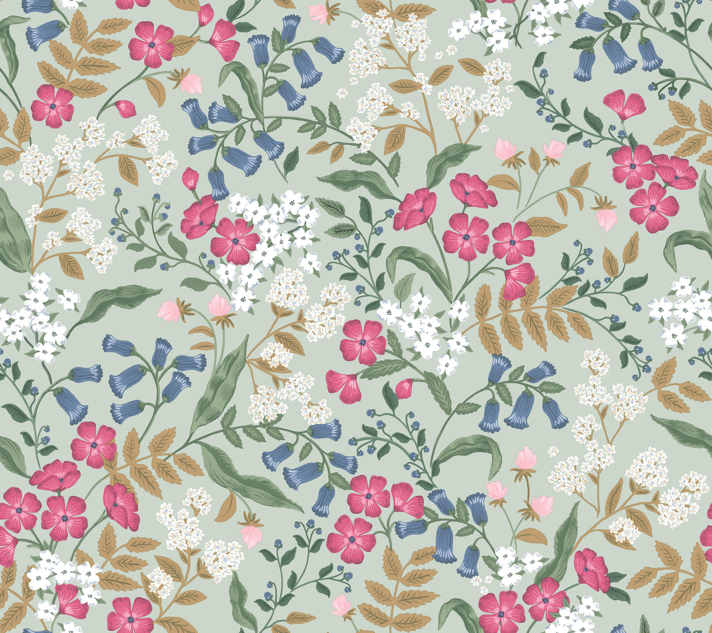 York Wallcoverings Peel and Stick Rifle Paper 3 Sweetbrier Mint Peel and Stick Wallpaper Whimsical Florals and Flowers Greens  Wallpaper - PSW1545RL