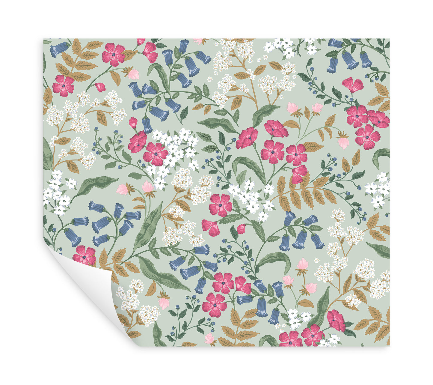 York Wallcoverings Peel and Stick Rifle Paper 3 Sweetbrier Mint Peel and Stick Wallpaper Whimsical Florals and Flowers Greens  Wallpaper - PSW1545RL
