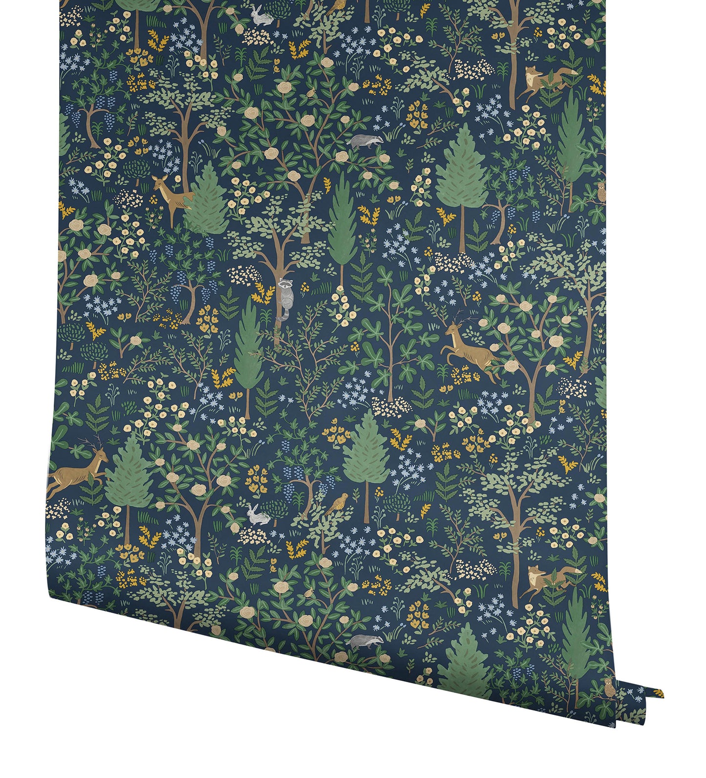 York Wallcoverings Peel and Stick Rifle Paper 3 Woodland Navy Peel and Stick Wallpaper Whimsical Animals and Insects Blues  Wallpaper - PSW1547RL