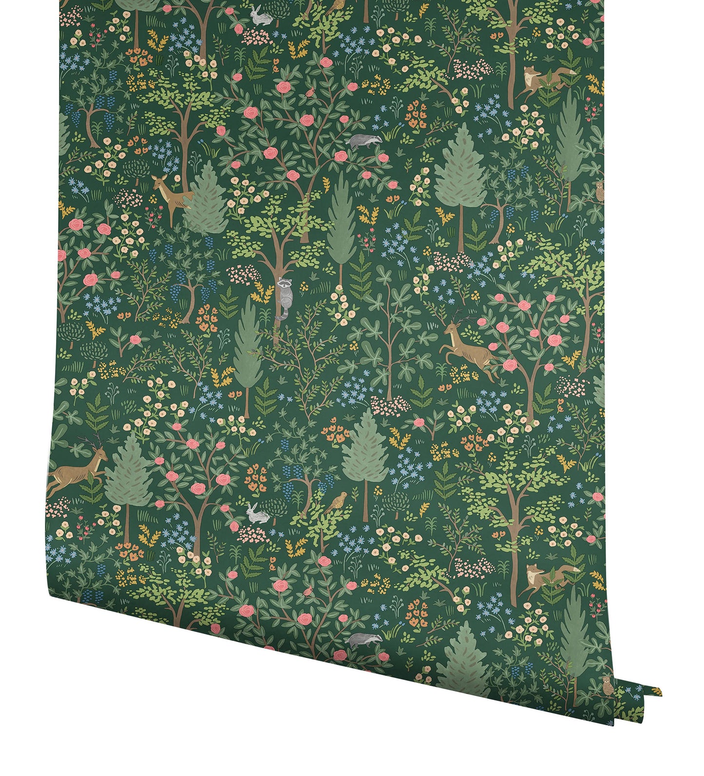 York Wallcoverings Peel and Stick Rifle Paper 3 Woodland Emerald Peel and Stick Wallpaper Whimsical Animals and Insects Greens  Wallpaper - PSW1548RL