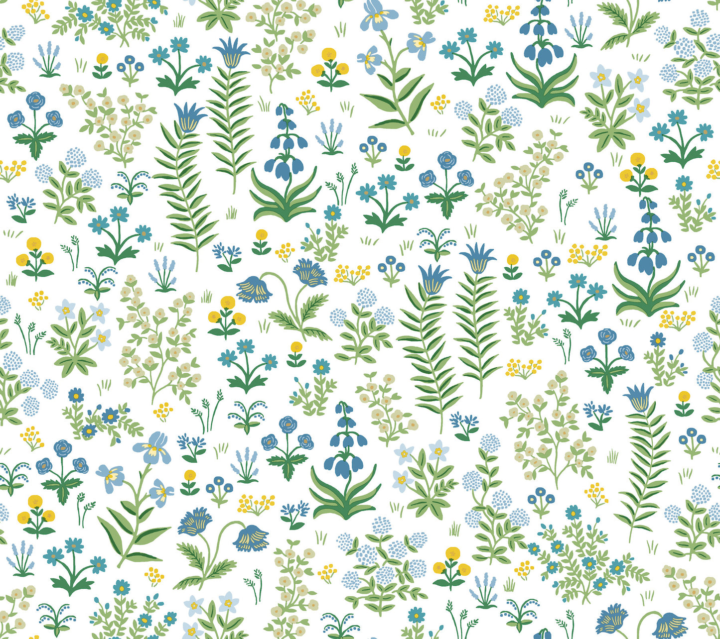 York Wallcoverings Aviva Stanoff Menagerie Garden Blue Multicolor Peel and Stick Wallpaper Whimsical Florals and Flowers Blues  Wallpaper - PSW1551RL