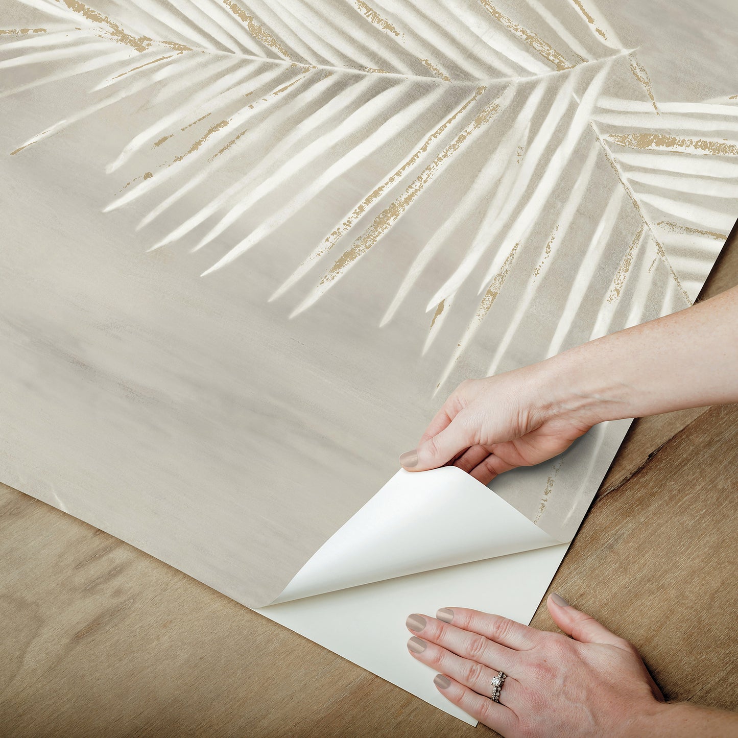 York Wallcoverings Aviva Stanoff Endless Summer Taupe Peel and Stick Wallpaper Tropical Tropical Browns  Wallpaper - PSW1555RL