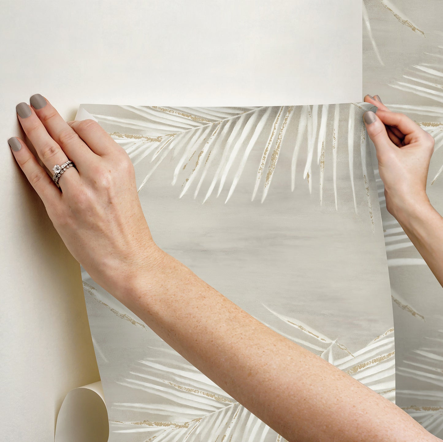 York Wallcoverings Aviva Stanoff Endless Summer Taupe Peel and Stick Wallpaper Tropical Tropical Browns  Wallpaper - PSW1555RL