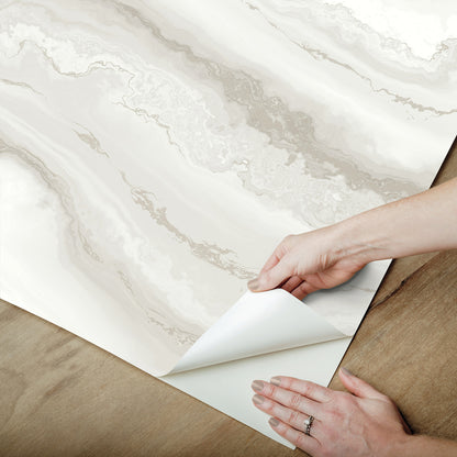 York Wallcoverings Aviva Stanoff Shifting Sands Salt Grey Peel and Stick Wallpaper Bohemian Modern Greys  Wallpaper - PSW1558RL