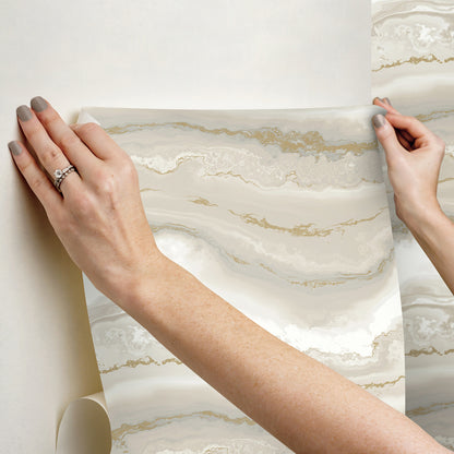 York Wallcoverings Aviva Stanoff Shifting Sands Beige Peel and Stick Wallpaper Bohemian Modern Beiges  Wallpaper - PSW1560RL