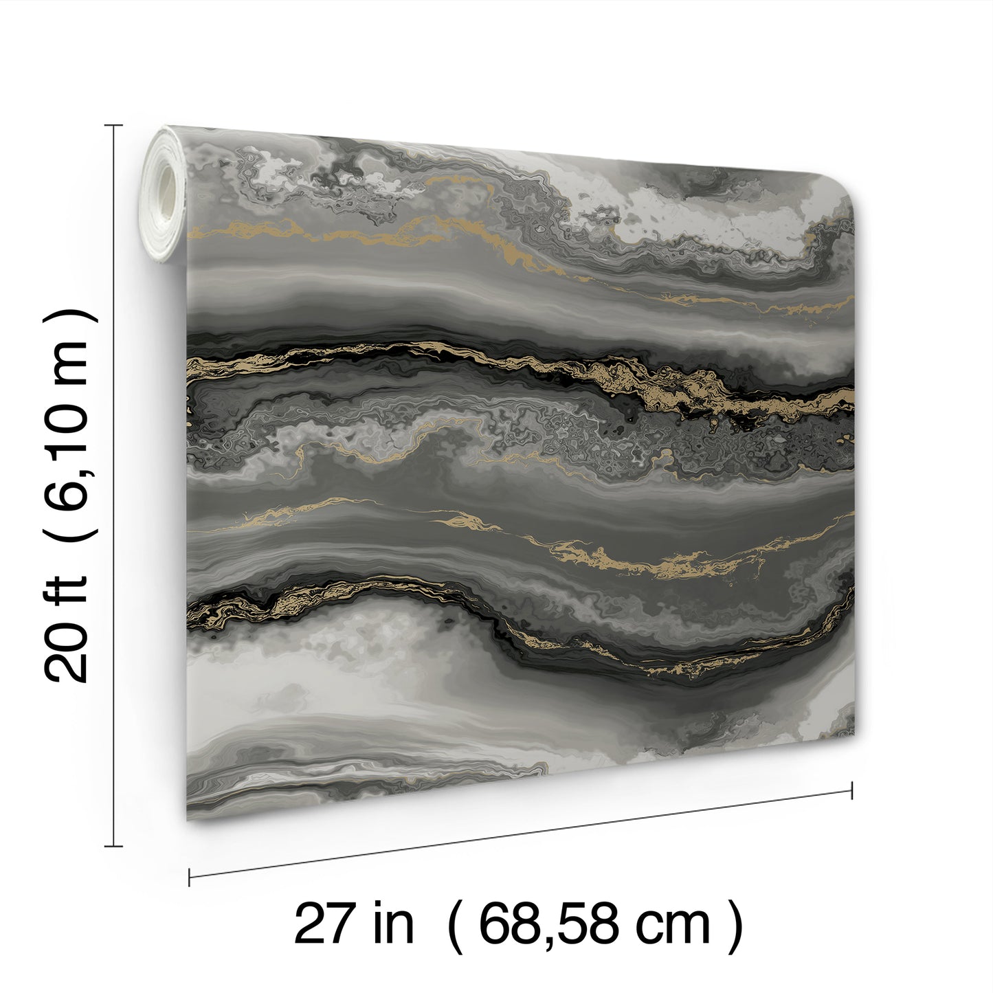 York Wallcoverings Aviva Stanoff Shifting Sands Onyx Peel and Stick Wallpaper Bohemian Modern Blacks  Wallpaper - PSW1561RL