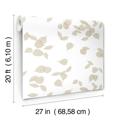 York Wallcoverings Aviva Stanoff Inner Peace Champagne Peel and Stick Wallpaper Transitional Botanical Beiges  Wallpaper - PSW1563RL