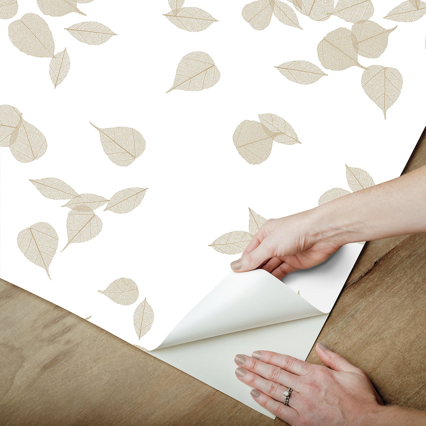 York Wallcoverings Aviva Stanoff Inner Peace Champagne Peel and Stick Wallpaper Transitional Botanical Beiges  Wallpaper - PSW1563RL