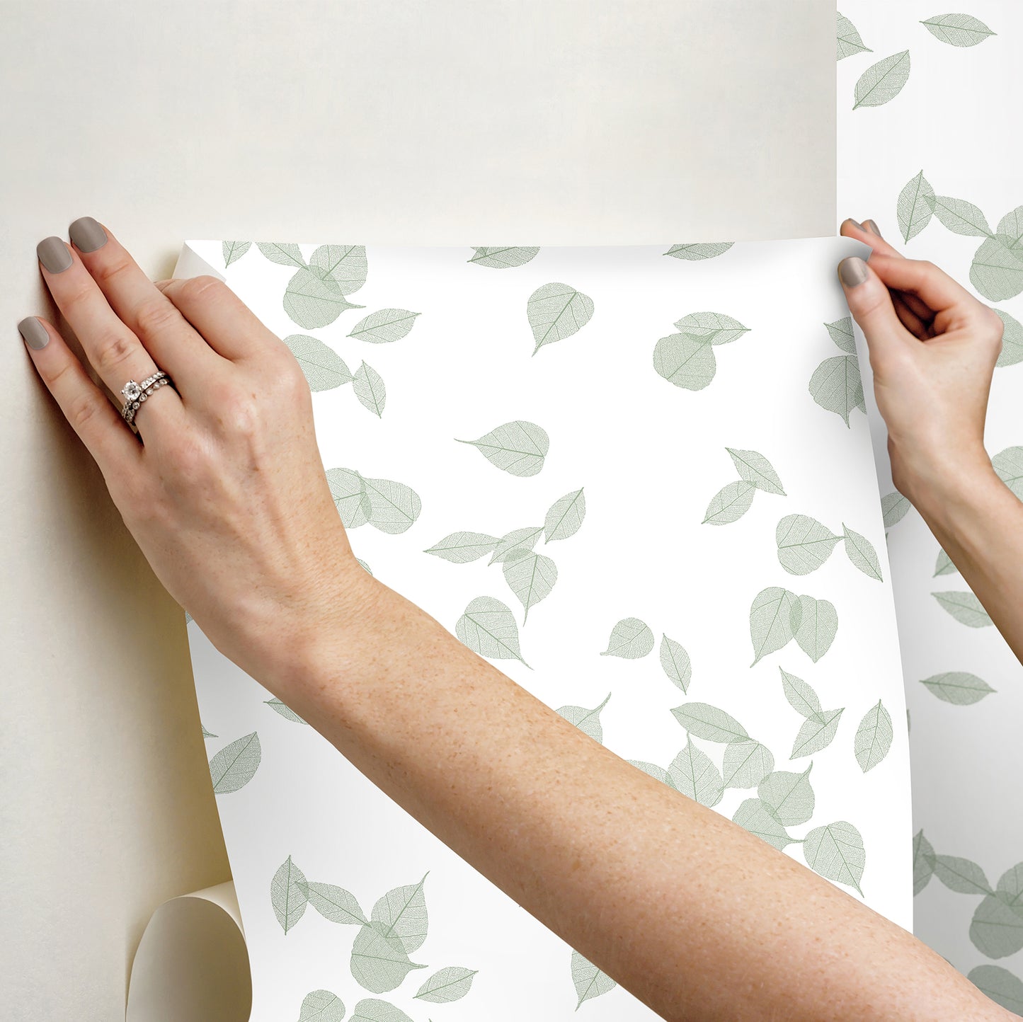 York Wallcoverings Aviva Stanoff Inner Peace Sage Peel and Stick Wallpaper Transitional Botanical Greens  Wallpaper - PSW1564RL