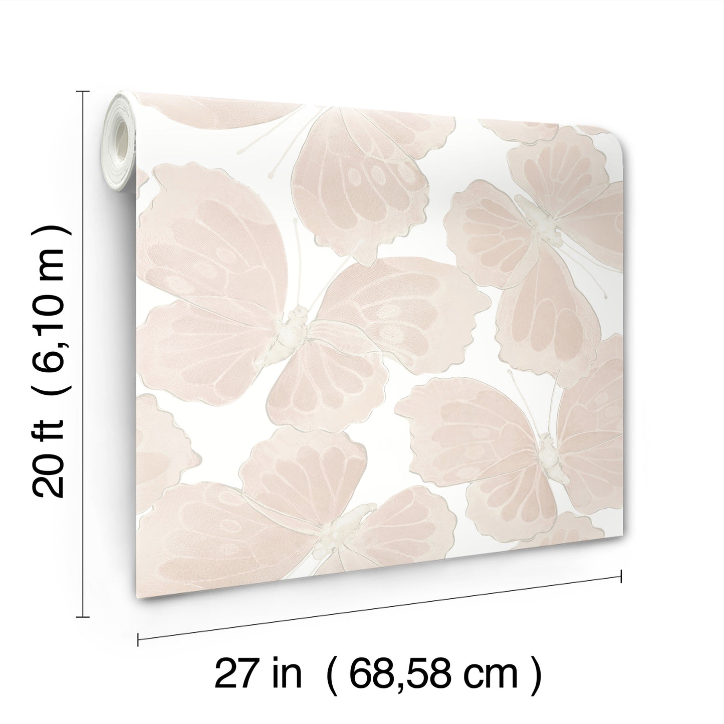 York Wallcoverings Simply Candice PSWP Monarch Pink Peel and Stick Wallpaper Kids Animals and Insects Pinks  Wallpaper - PSW1567RL