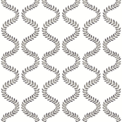 York Wallcoverings Mirth Studios Florentine Soft Black Vine Trellis Peel and Stick Wallpaper Transitional Botanical Blacks  Wallpaper - PSW1572RL