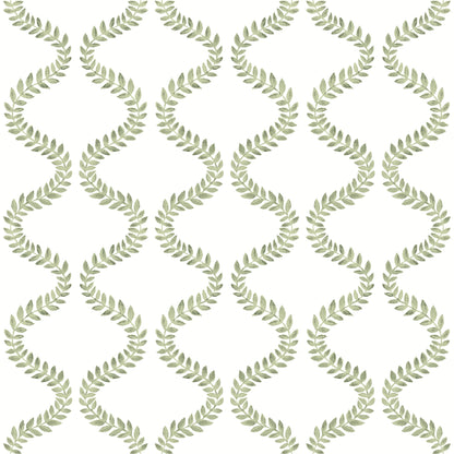 York Wallcoverings Mirth Studios Florentine Green Vine Trellis Peel and Stick Wallpaper Transitional Botanical Greens  Wallpaper - PSW1574RL