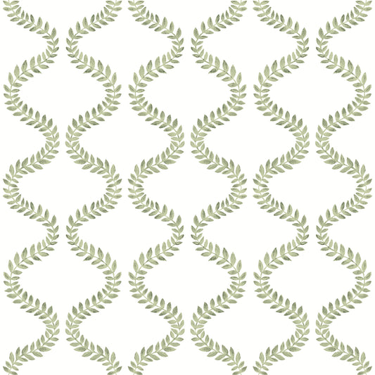 York Wallcoverings Mirth Studios Florentine Green Vine Trellis Peel and Stick Wallpaper Transitional Botanical Greens  Wallpaper - PSW1574RL