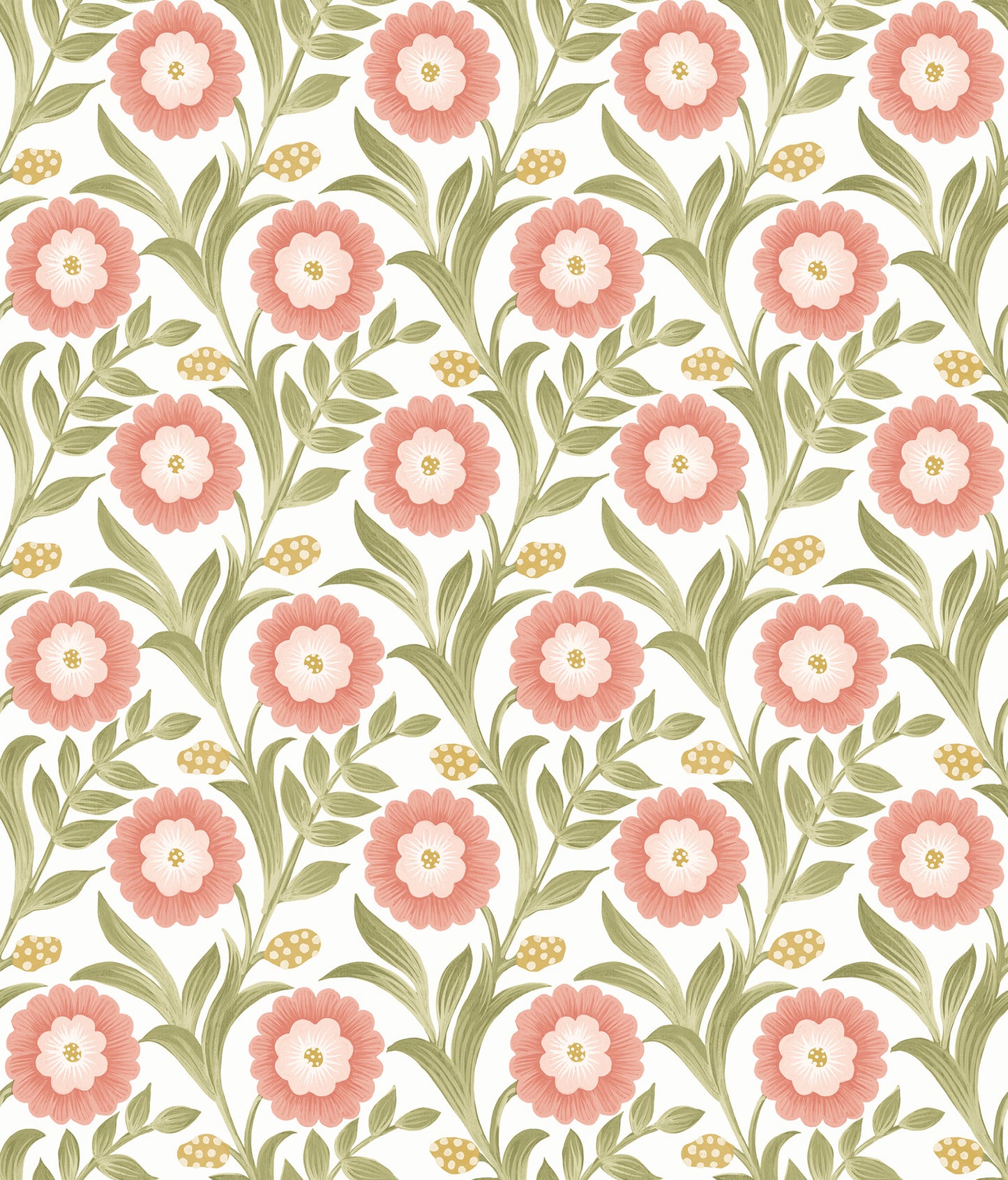 York Wallcoverings Mirth Studios Lillian Pink Floral Vine Peel and Stick Wallpaper Farmhouse Florals and Flowers Pinks  Wallpaper - PSW1582RL