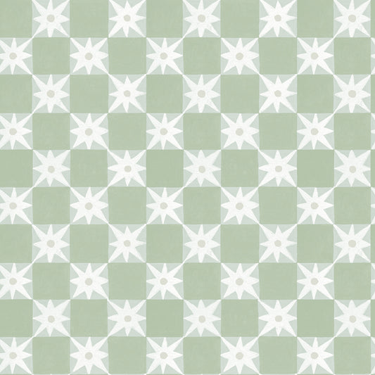 York Wallcoverings Mirth Studios Stardust Green Checkerboard Peel and Stick Wallpaper Bohemian Small Prints Greens  Wallpaper - PSW1587RL