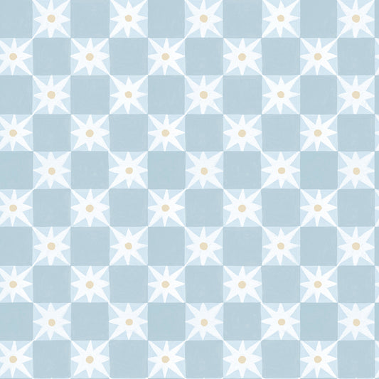 York Wallcoverings RoomMates Stardust Blue Checkerboard Peel and Stick Wallpaper Bohemian Small Prints Blues  Wallpaper - PSW1588RL