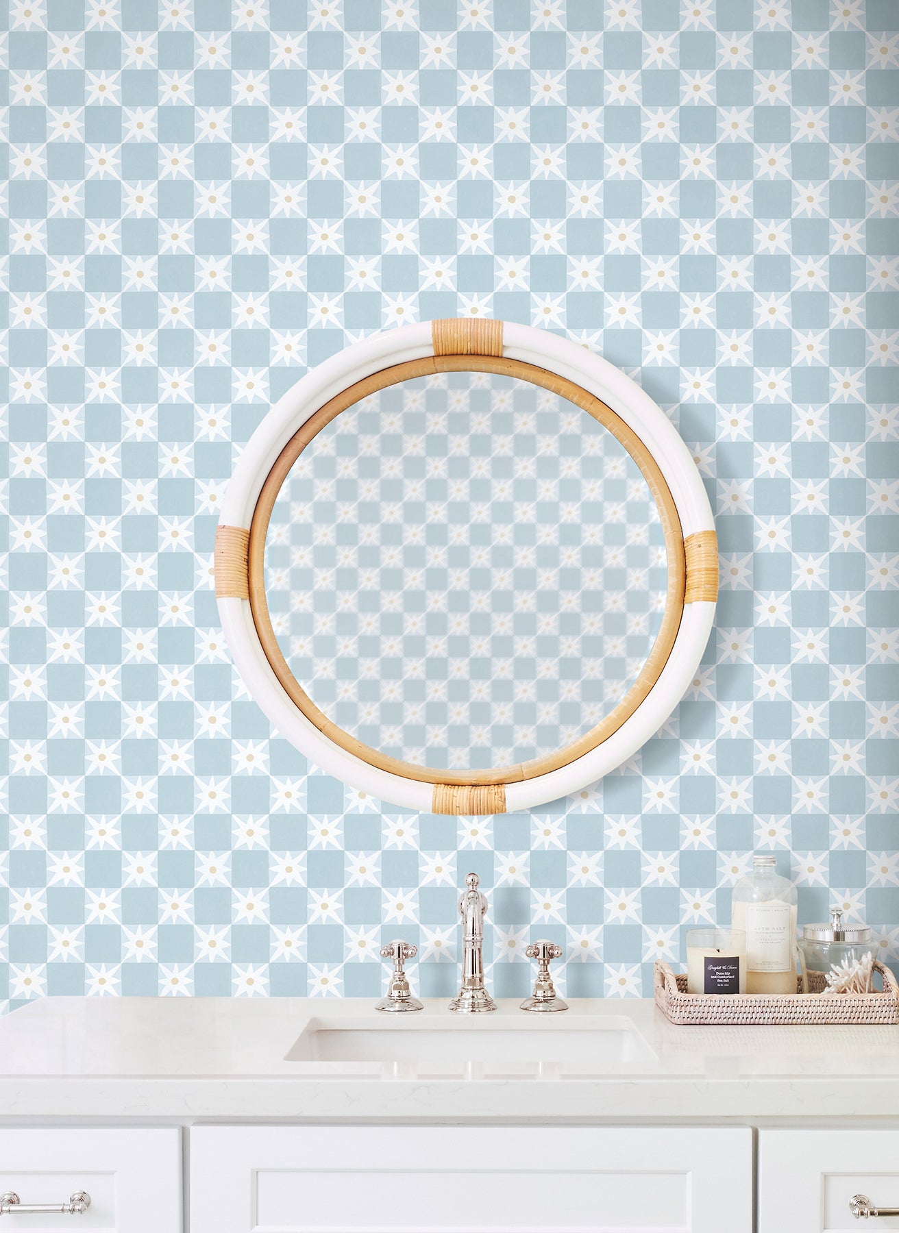 York Wallcoverings RoomMates Stardust Blue Checkerboard Peel and Stick Wallpaper Bohemian Small Prints Blues  Wallpaper - PSW1588RL