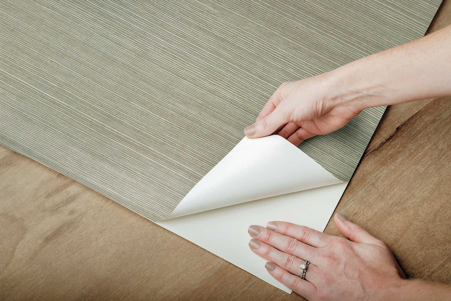 York Wallcoverings Peel + Stick Natural Grasscloth Natural Sisal Pine Peel and Stick Grasscloth Wallpaper Modern Grasscloth Greens  Wallpaper - PSW1594RL