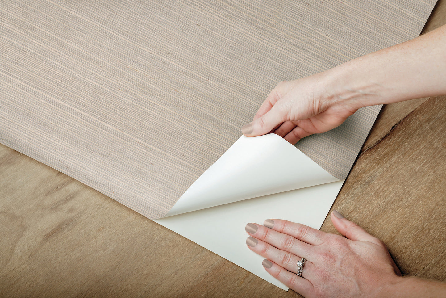 York Wallcoverings RoomMates Natural Sisal Warm Grey Peel and Stick Grasscloth Wallpaper Modern Grasscloth Greys  Wallpaper - PSW1597RL