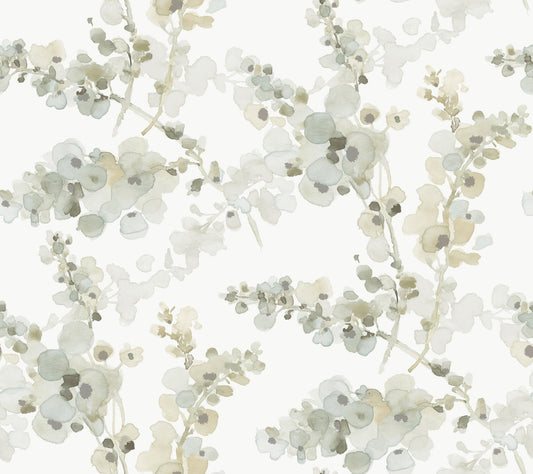 York Wallcoverings Simply Candice PSWP Blossom Fling Mineral Green Peel and Stick Wallpaper Modern Florals Greens  Wallpaper - PSW1601RL