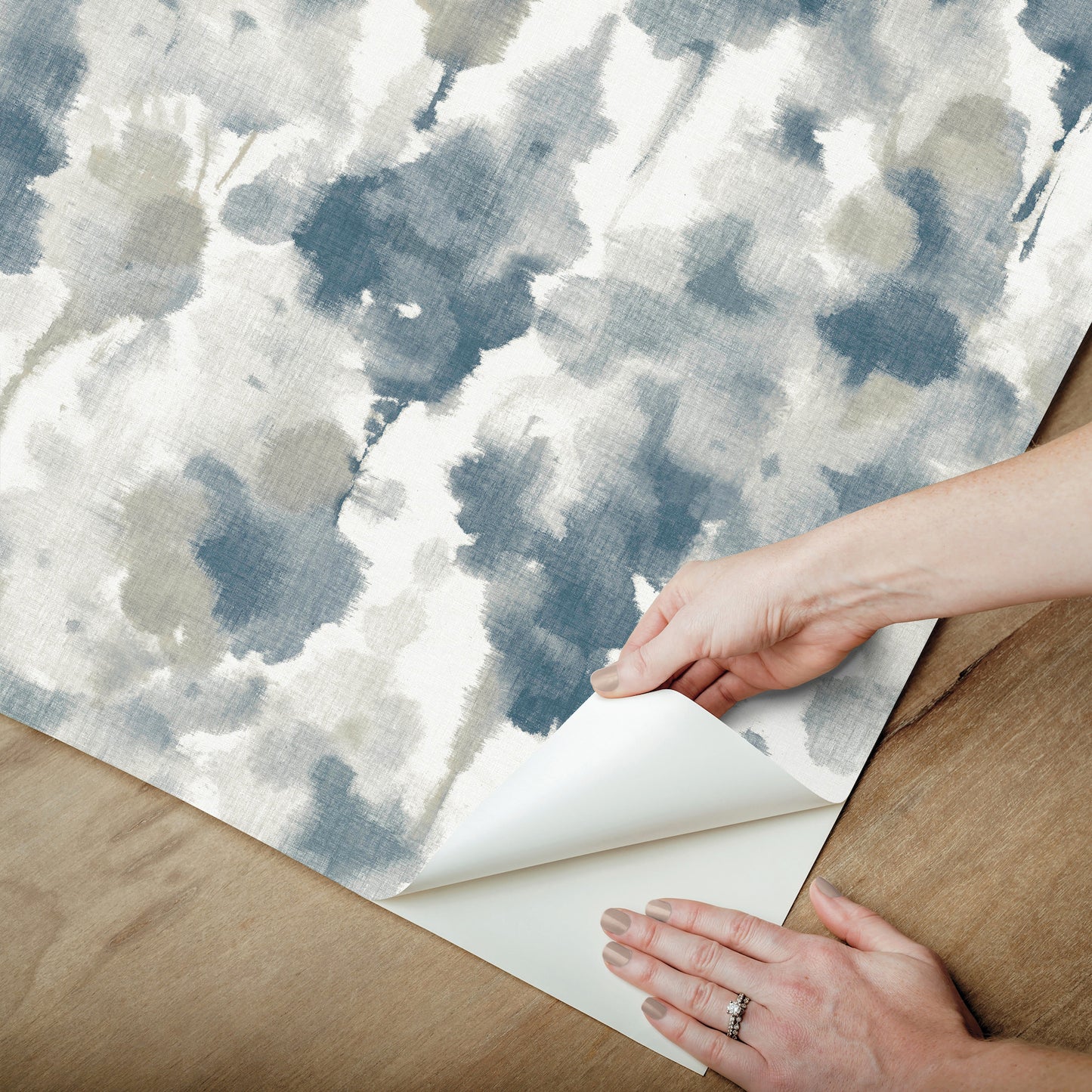 York Wallcoverings Simply Candice PSWP Mirage Navy Peel and Stick Wallpaper Modern Botanical Blues  Wallpaper - PSW1603RL