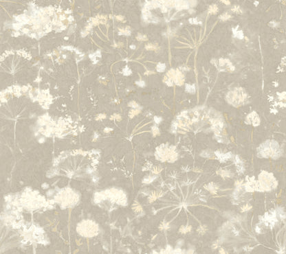 York Wallcoverings Simply Candice PSWP Botanical Fantasy Soft Taupe Peel and Stick Wallpaper Farmhouse Botanical Beiges  Wallpaper - PSW1605RL